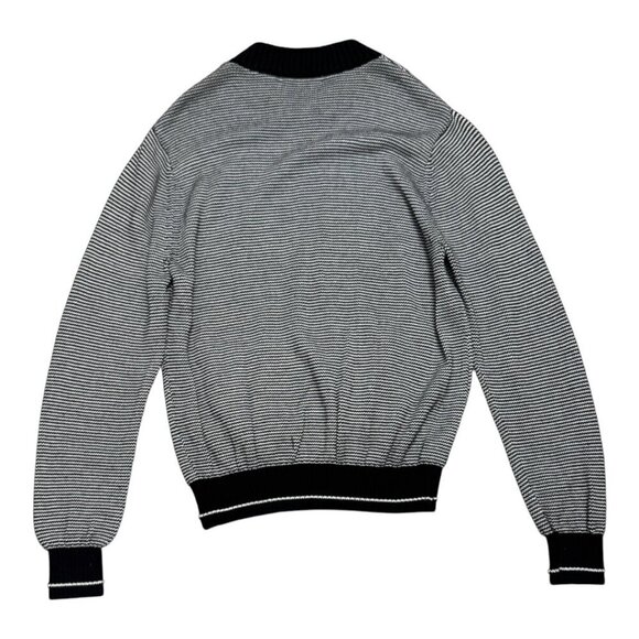 MICHAEL STARS Striped Zip Luxury Designer Knit Sweater Cardigan Jacket Men Large - Picture 2 of 6